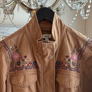 Style & Co. Tan Embroidered Utility Jacket
